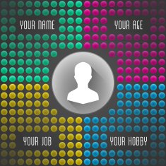 Business Card Design Template Vector Elements Personal Dotted Background Illustration