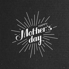 Happy Mothers Day retro label with light rays N4