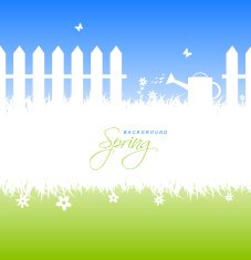 Spring garden background with copyspace