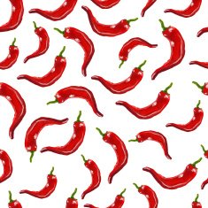 Seamless pattern with red hot pepper Vector