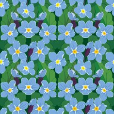 Seamless pattern with beautiful flowers - forget me not N2
