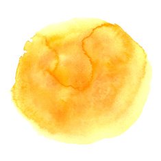 Watercolor orange round paint stain