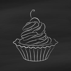 Cake on chalkboard background N2