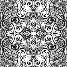 Abstract tribal ethnic background seamless pattern black and white N3