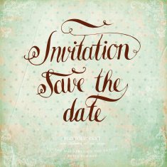 Save The Date Text on Vintage Background