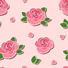 Seamless background with roses Vector illustration N2