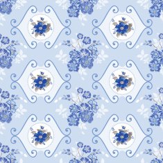 Vintage Floral Background - Blue Flowers N2