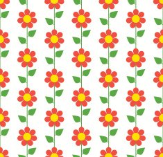 Red Flowers Seamless Pattern