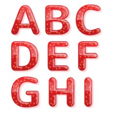 Strawberry jam alphabet Glossy letters N3