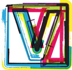 Colorful Grunge Font LETTER V N4