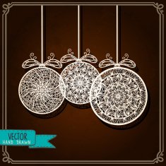 Vintage card with Christmas balls N2