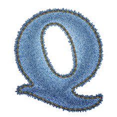 Jeans alphabet Denim letter Q