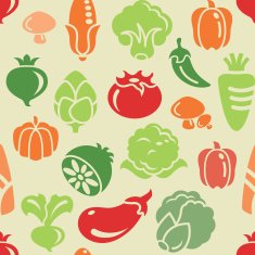 Vegetable Icons Seamless Background N2