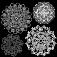 Set of Abstract circle lace patterns N2