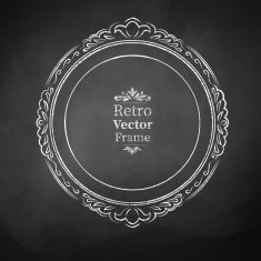 Round chalked vintage baroque frame