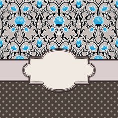 Vintage vector flower frame N197