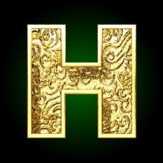 Vector golden cutted figure h