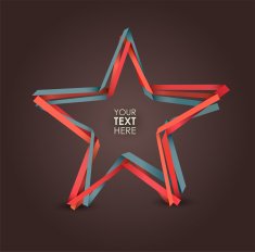 Star made from paper stripes Vector background