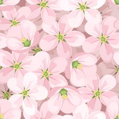 Seamless background with apple blossoms Vector illustration