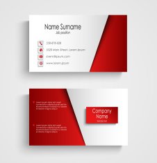 Modern light red business card template N2
