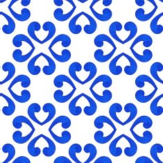 Watercolor seamless pattern blue hearts