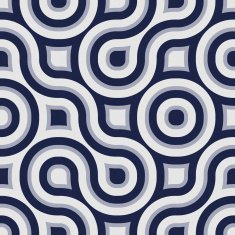 Seamless 1970's inspired design on white paper N5