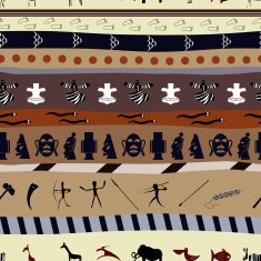 Abstract seamless pattern with silhouettes of animals