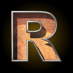 Vector old metal letter r