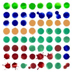 grunge set of paint stains 64 various drops