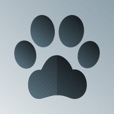 Pets footprint halftone stylized illustration N2