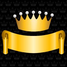 golden ribbon and crown