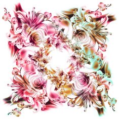 Watercolor flowers Roses lilies and orchids Vintage style N8