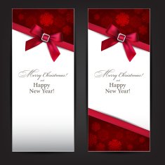 Greeting cards with red bow