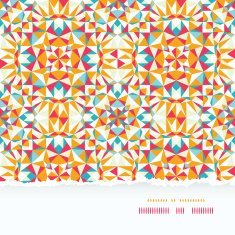 Colorful triangle torn paper border seamless pattern background N2