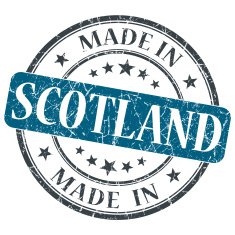 made in SCOTLAND blue grunge stamp isolated on white background