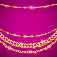 Golden chains on dark pink background N2