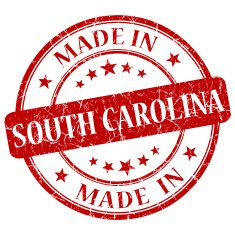 made in South Carolina red round grunge isolated stamp N2