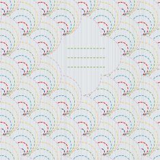 Text frame Traditional Japanese Embroidery Ornament with stylized shells