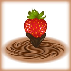 Strawberry with chocolate swirl