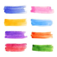 Set of colorful watercolor banners