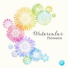 Colorful Watercolor Flowers N2