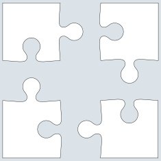 Vector Illustration jigsaw puzzle white on gray