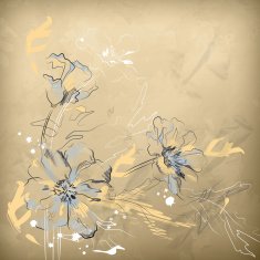 Vector Pencil Hand Drawing Flowers N2