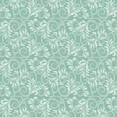Blue baroque floral pattern