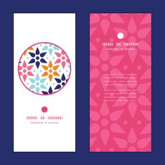 Vector abstract colorful stars vertical round frame pattern invitation greeting N2