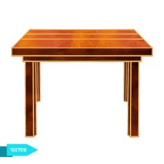 Watercolor wooden table