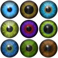 Set of eye iris generated textures