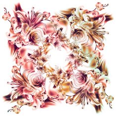 Watercolor flowers Roses lilies and orchids Vintage style N9