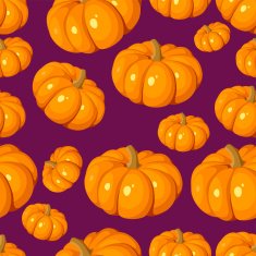 Seamless pattern with pumpkins Vector illustration N2