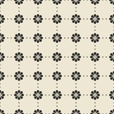 Black and White Floral Pattern N11